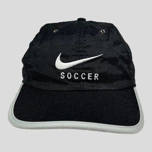 Vintage Nike Soccer Hat Cap StrapBack Nylon..PreOwned  Good Condition 90’s Black